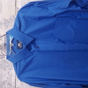 Stafford wrinkle free royal blue dress shirt size 17 1/2 44-35